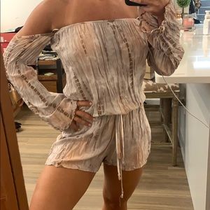 Tie dye long sleeve romper